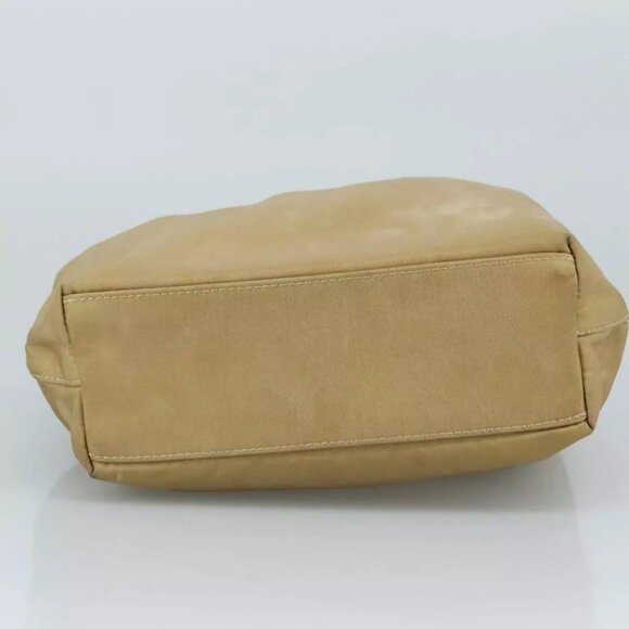 Christian Dior Maris Pearl Hand Bag Nylon Beige Silver Auth - Picture 6 of 16